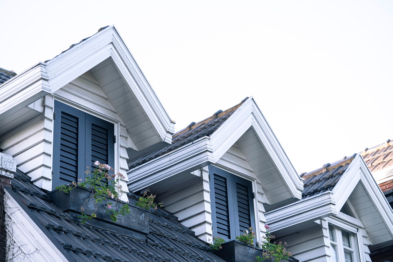 Three dormers on a roof